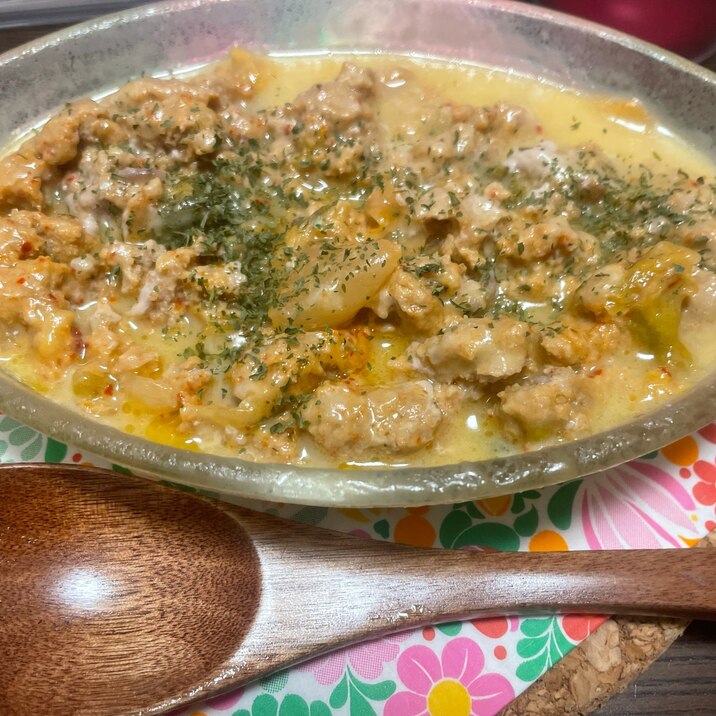 レンジで簡単!豚ミンチで豚キムチーズ!